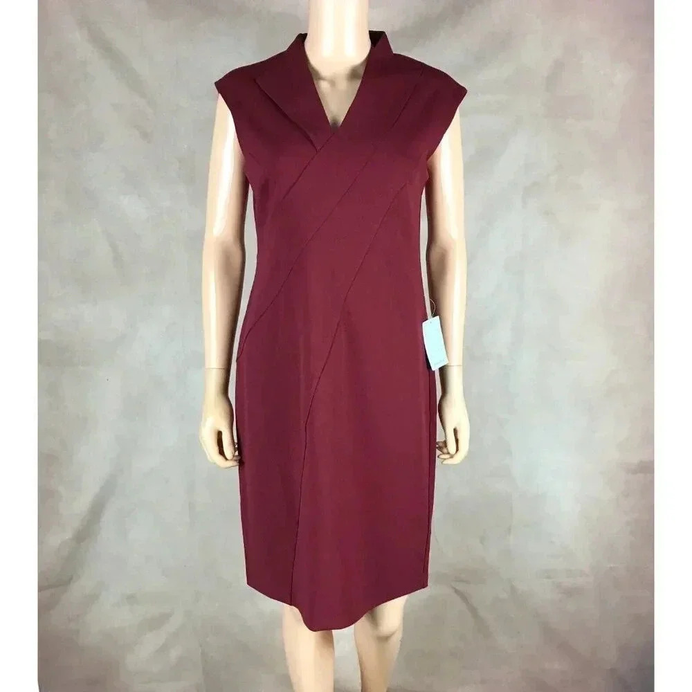 SPENSE Burgundy Sheath Dress NWT 10